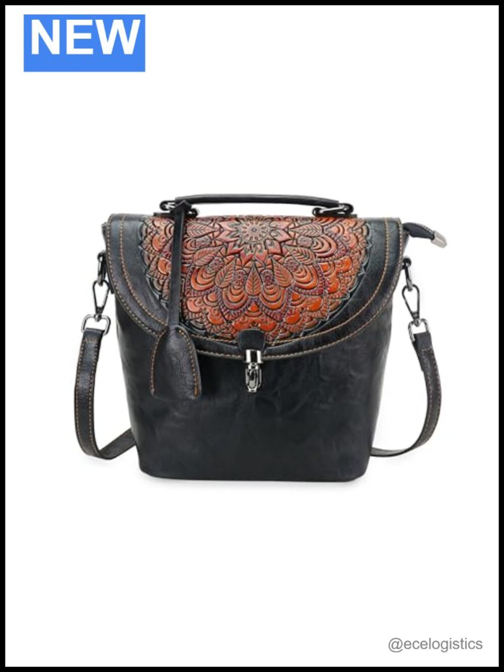 Vintage Embossed Satchel Crossbody Bag Women Faux Leather Handbag Top Handle